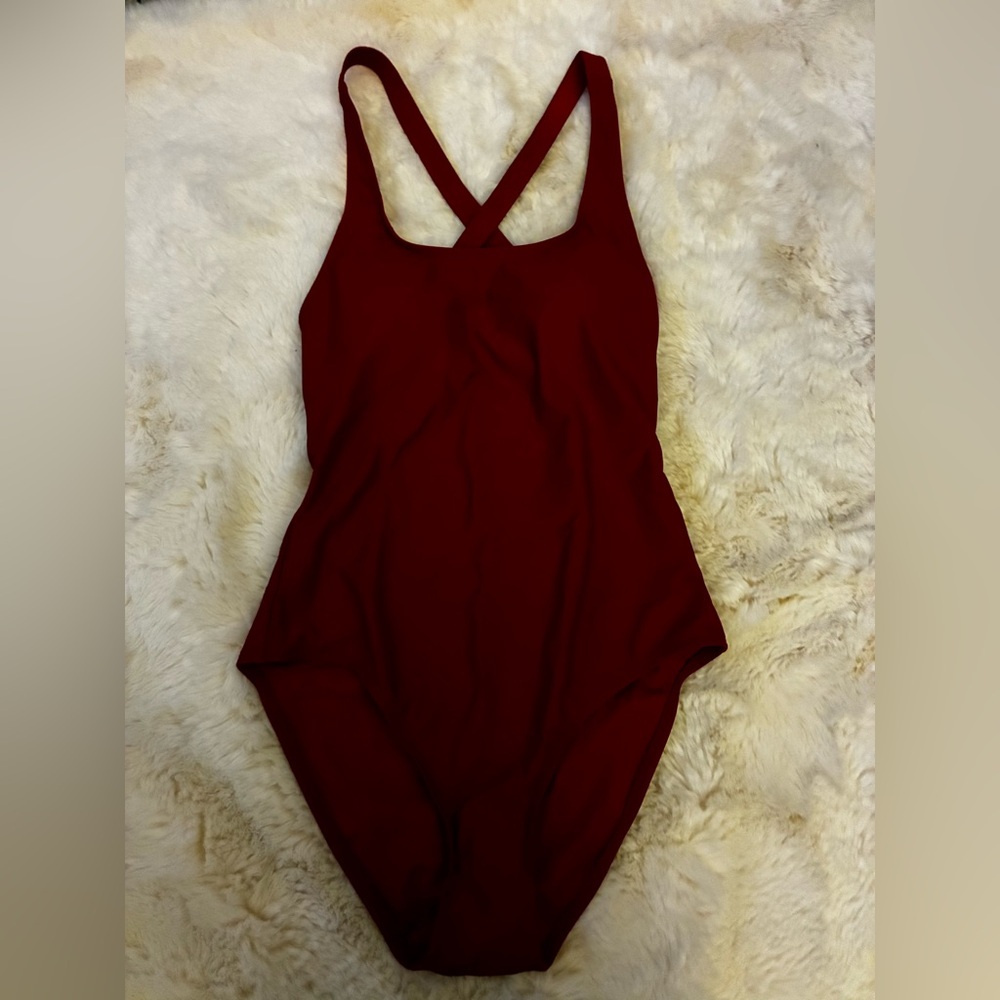 Quince Bright Red Scoop-Back One-Piece Swimsuit - Picture 4 of 5